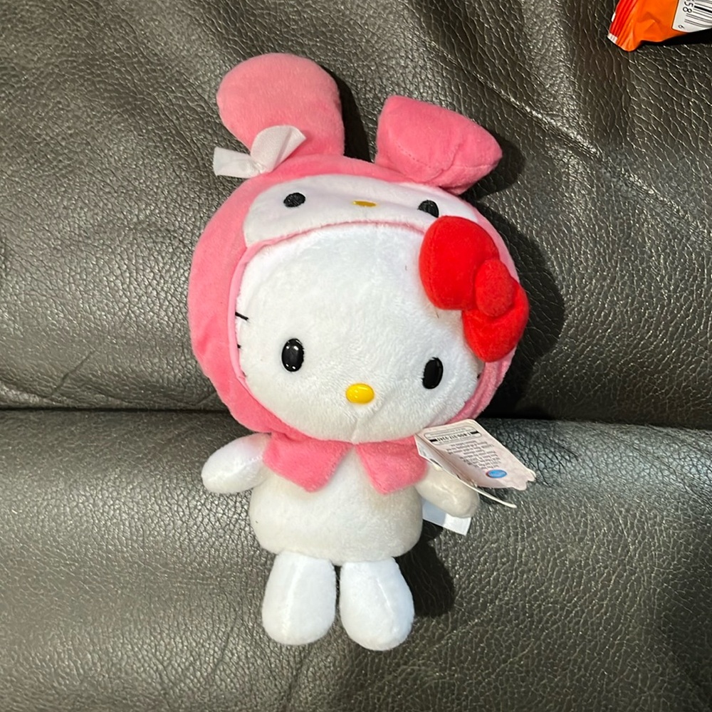 Hello kitty wearing bunny costume